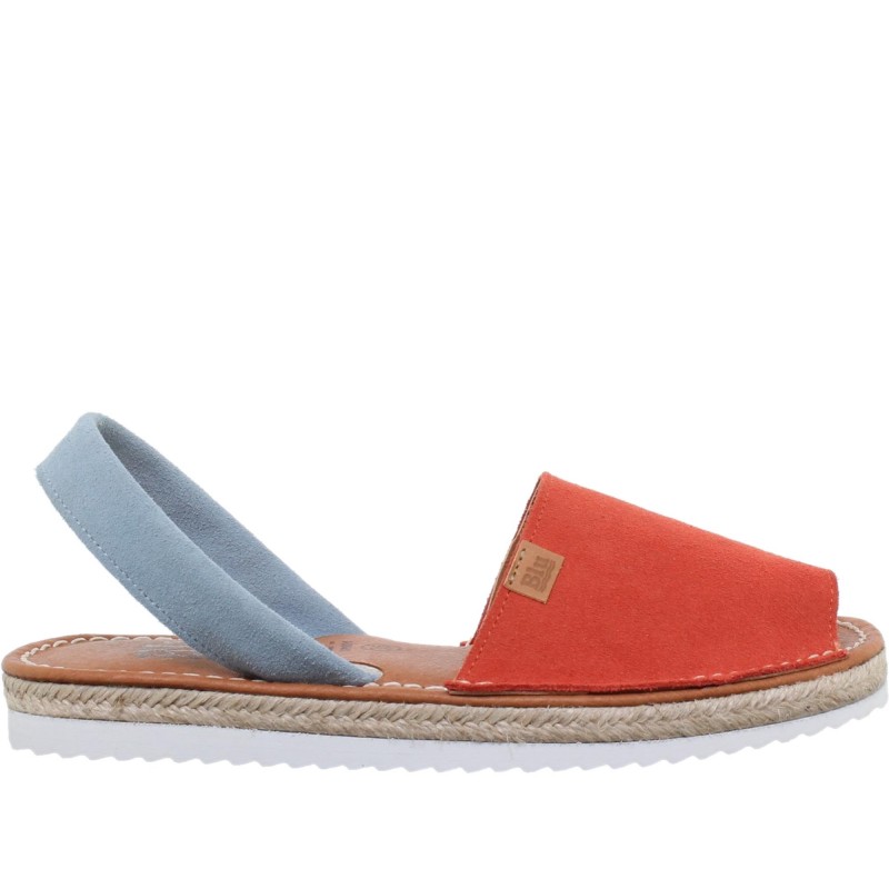 15202BLU - Menorquina Plana Mujer Coral