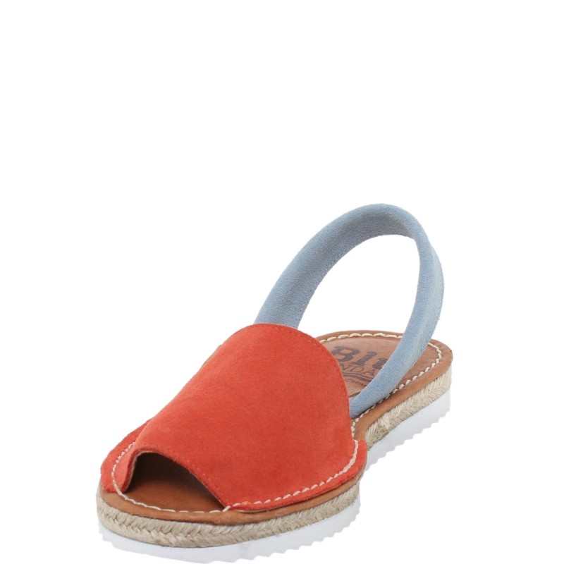 15202BLU - Menorquina Plana Mujer Coral