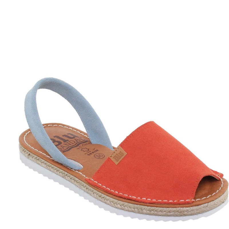 15202BLU - Menorquina Plana Mujer Coral