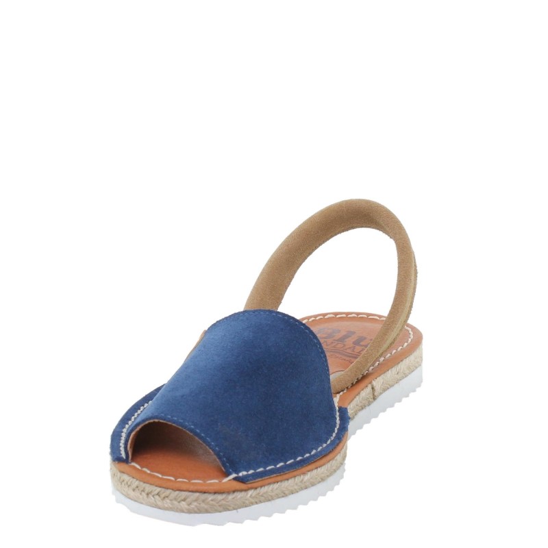 15202BLU - Menorquina Plana Mujer Marino