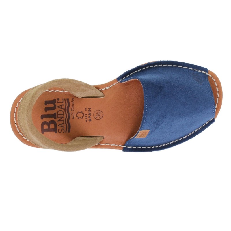 15202BLU - Menorquina Plana Mujer Marino