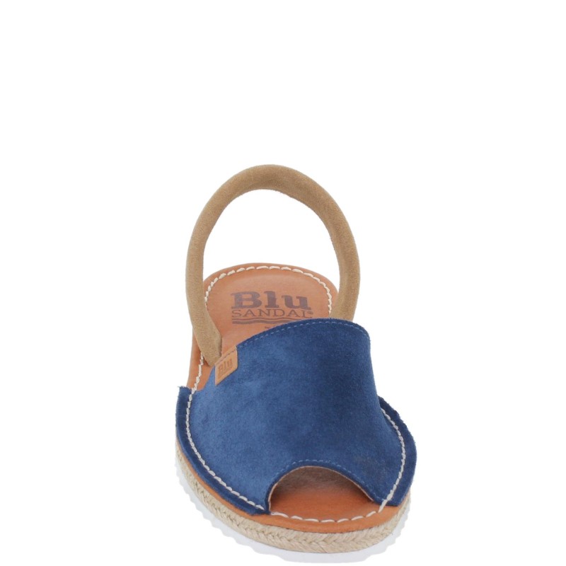 15202BLU - Menorquina Plana Mujer Marino