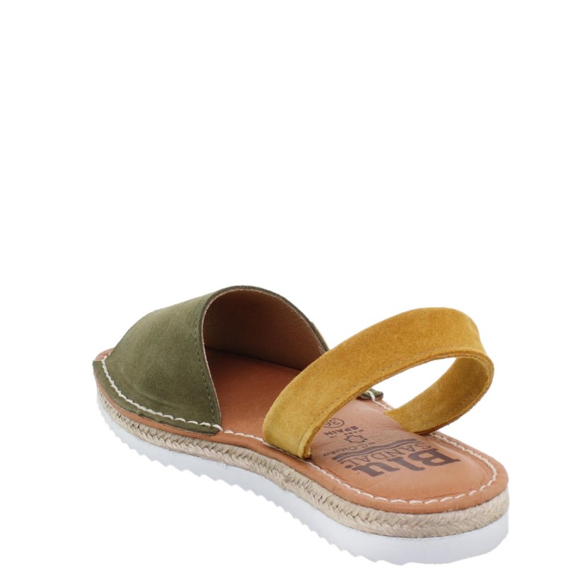 15202BLU - Menorquina Plana Mujer Verde
