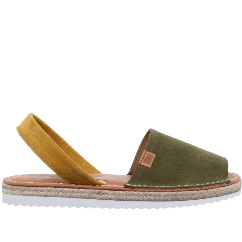 15202BLU - Menorquina Plana Mujer Verde
