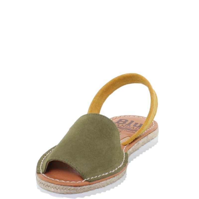 15202BLU - Menorquina Plana Mujer Verde