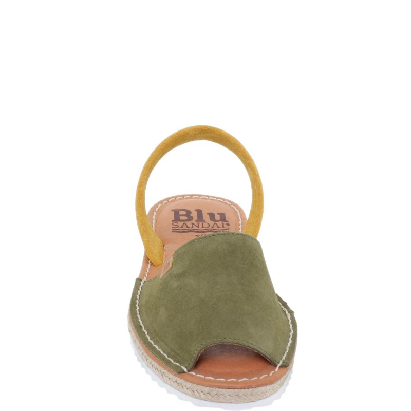 15202BLU - Menorquina Plana Mujer Verde