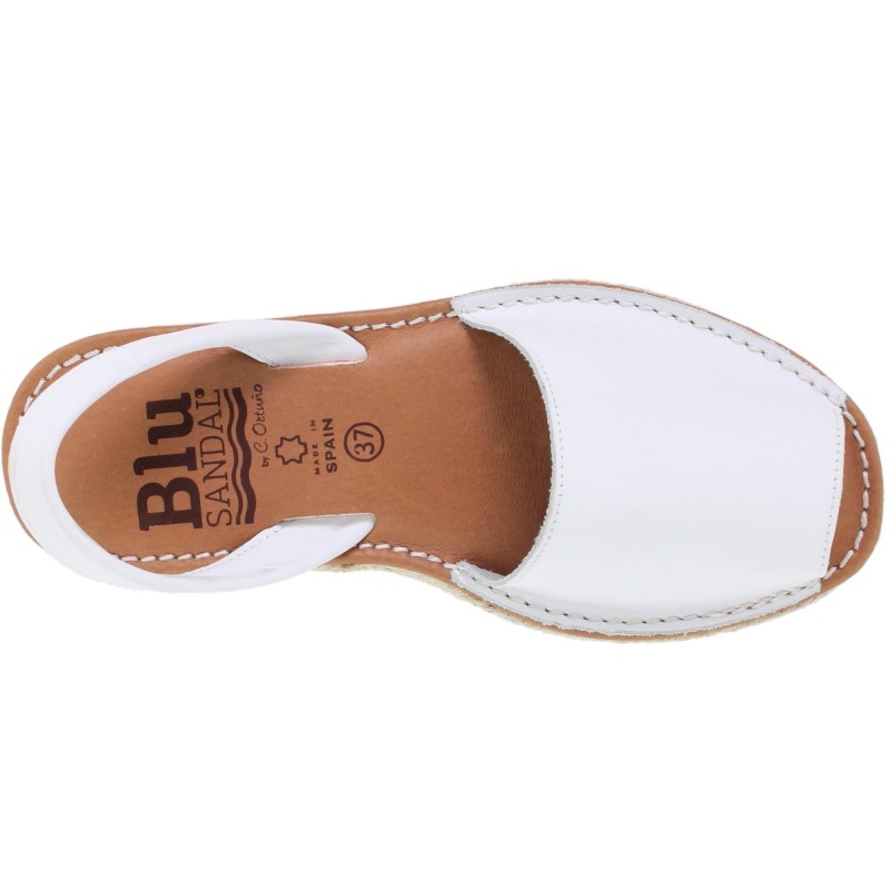 696016201BLU - Menorquina Plataforma Mujer Blanco