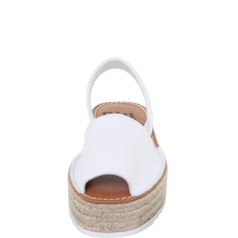 696016201BLU - Menorquina Plataforma Mujer Blanco
