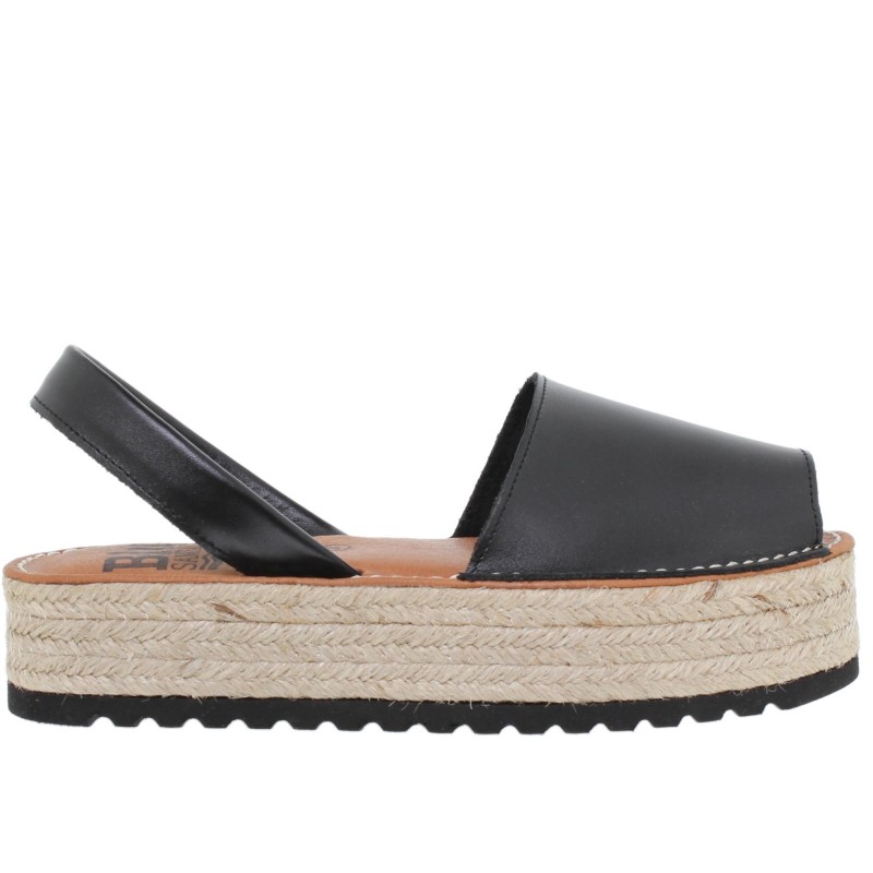 696016201BLU - Menorquina Plataforma Mujer Negro