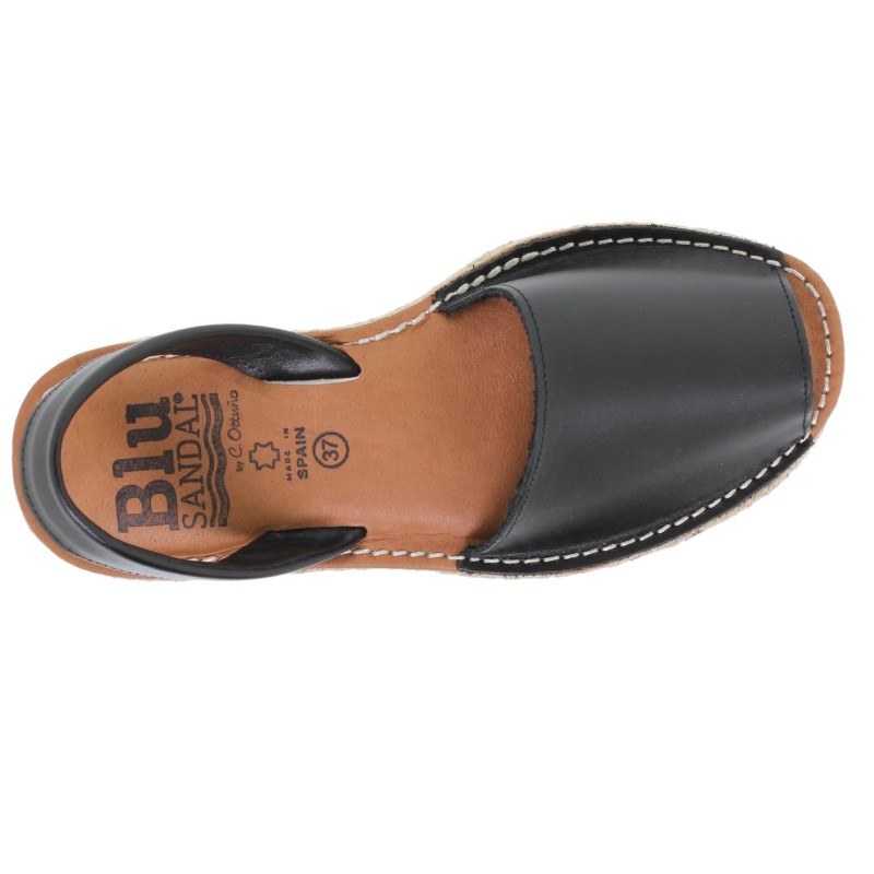 696016201BLU - Menorquina Plataforma Mujer Negro