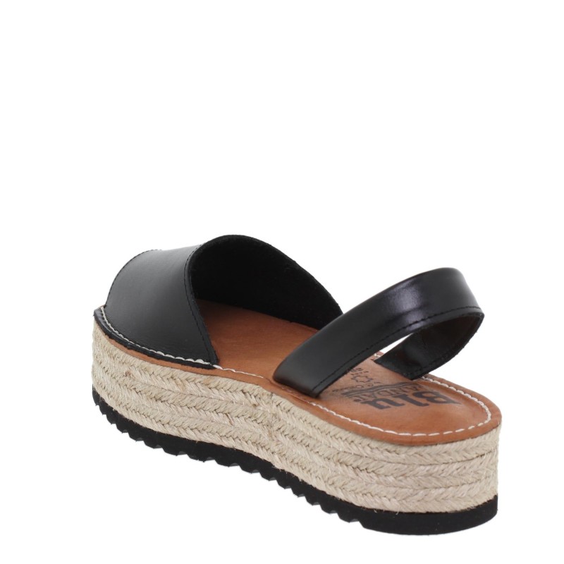 696016201BLU - Menorquina Plataforma Mujer Negro