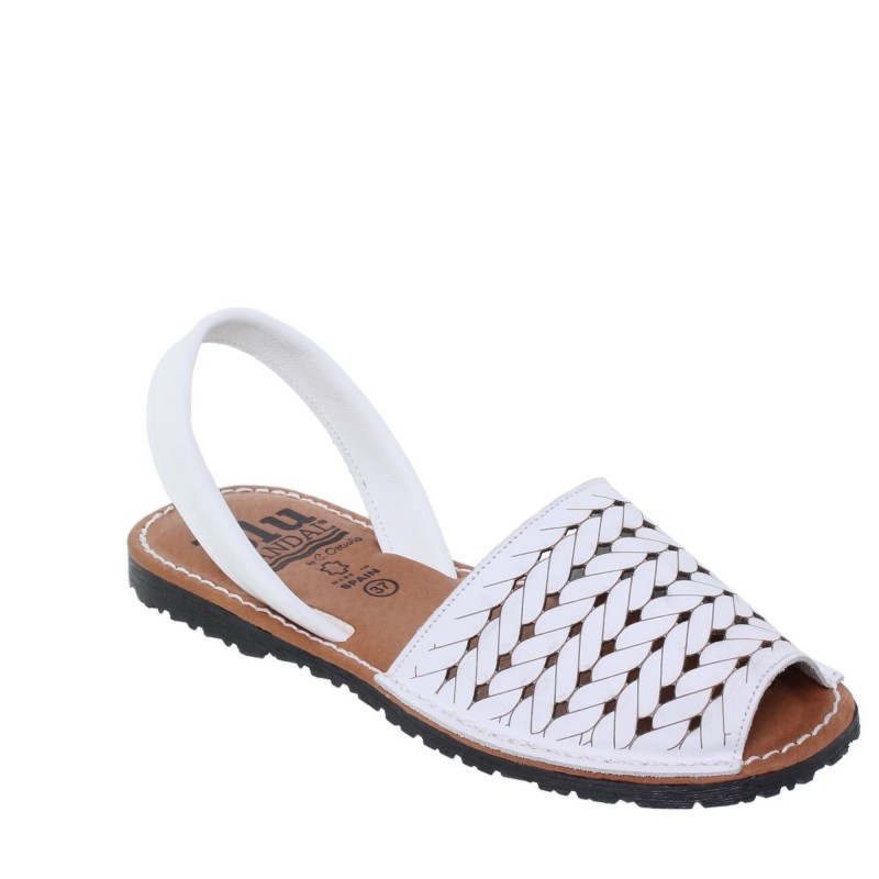 51202489BLU – Menorquina Plana Mujer Blanco