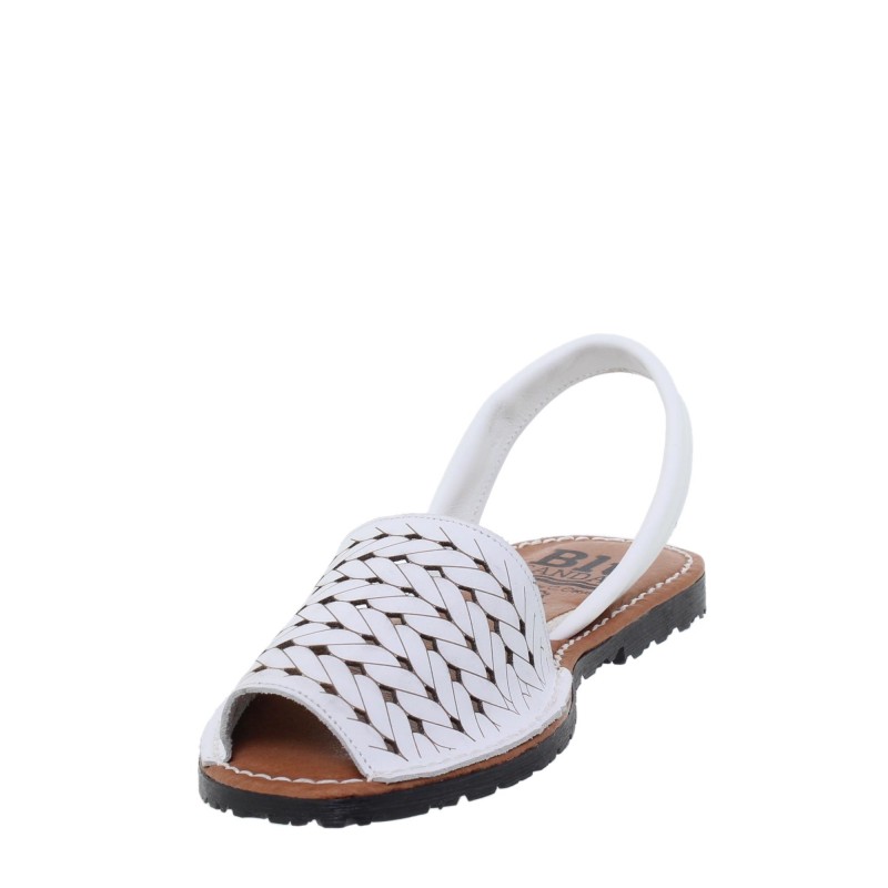 51202489BLU – Menorquina Plana Mujer Blanco