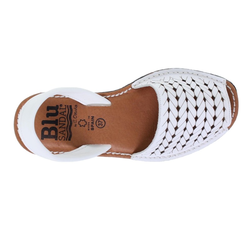 51202489BLU – Menorquina Plana Mujer Blanco