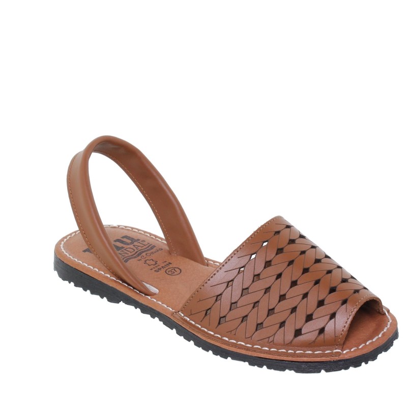 51202489BLU – Menorquina Plana Mujer Cuero