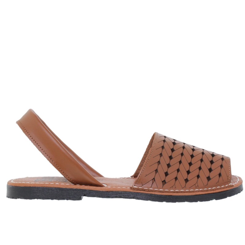 51202489BLU – Menorquina Plana Mujer Cuero