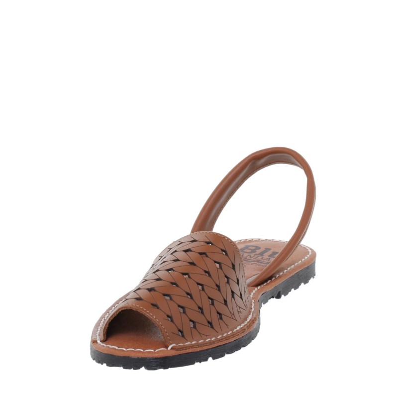 51202489BLU – Menorquina Plana Mujer Cuero