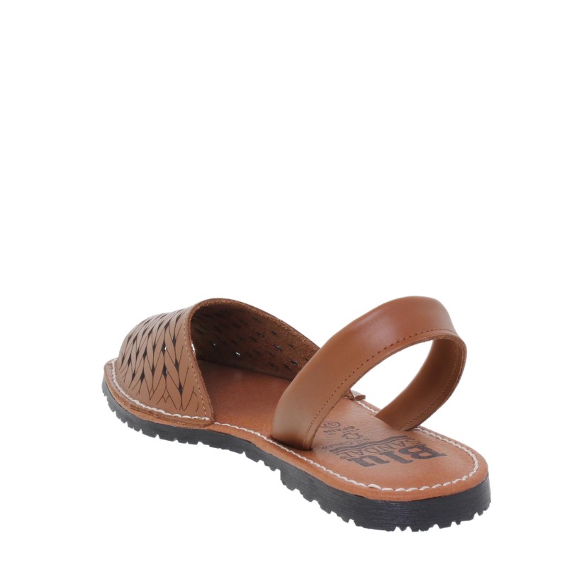 51202489BLU – Menorquina Plana Mujer Cuero