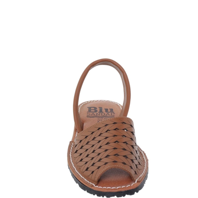 51202489BLU – Menorquina Plana Mujer Cuero
