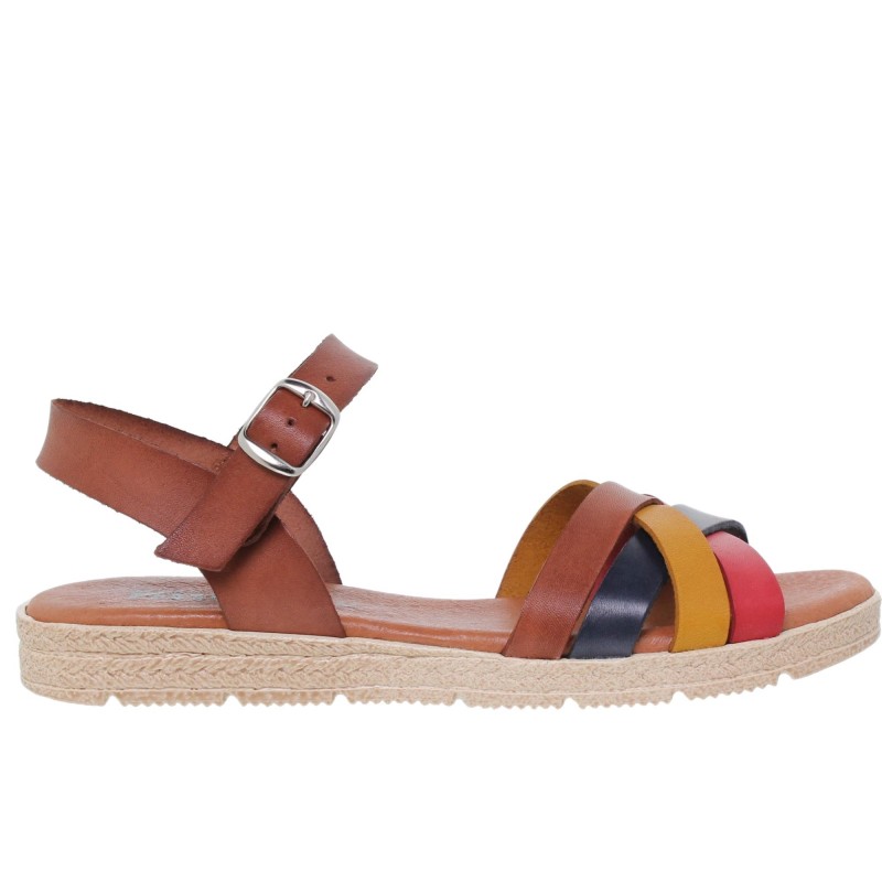 2740235BLU - Sandalia Plana Mujer Multicolor