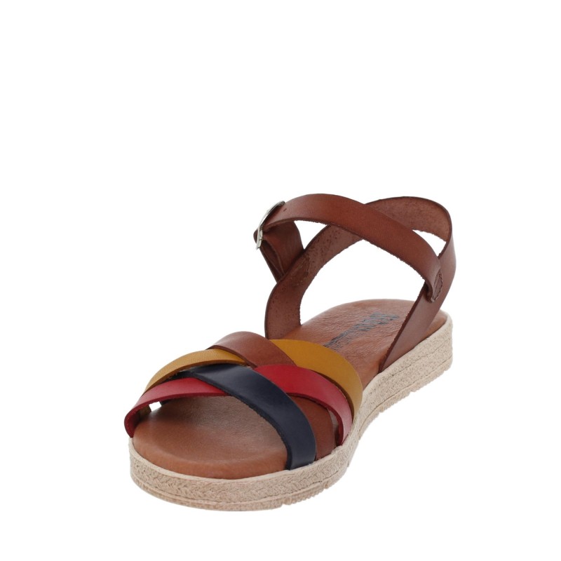 2740235BLU - Sandalia Plana Mujer Multicolor