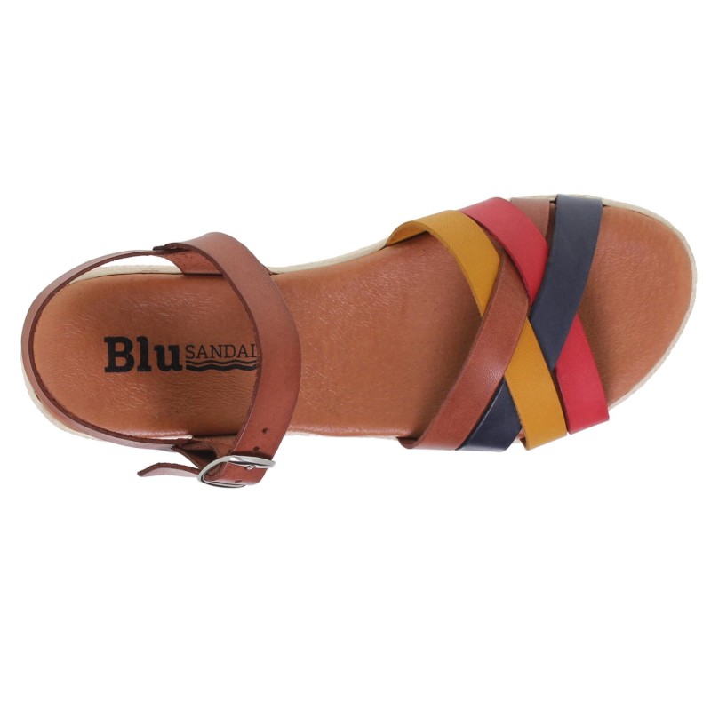 2740235BLU - Sandalia Plana Mujer Multicolor