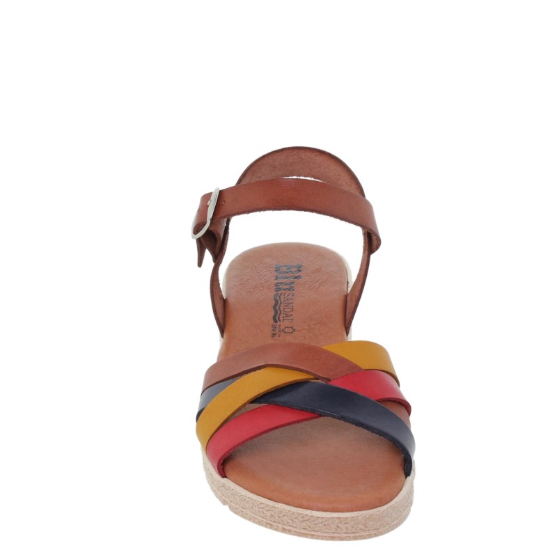2740235BLU - Sandalia Plana Mujer Multicolor