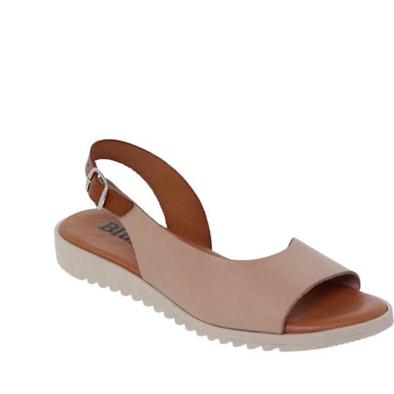 1115BLU - Sandalia Plana Mujer Beig
