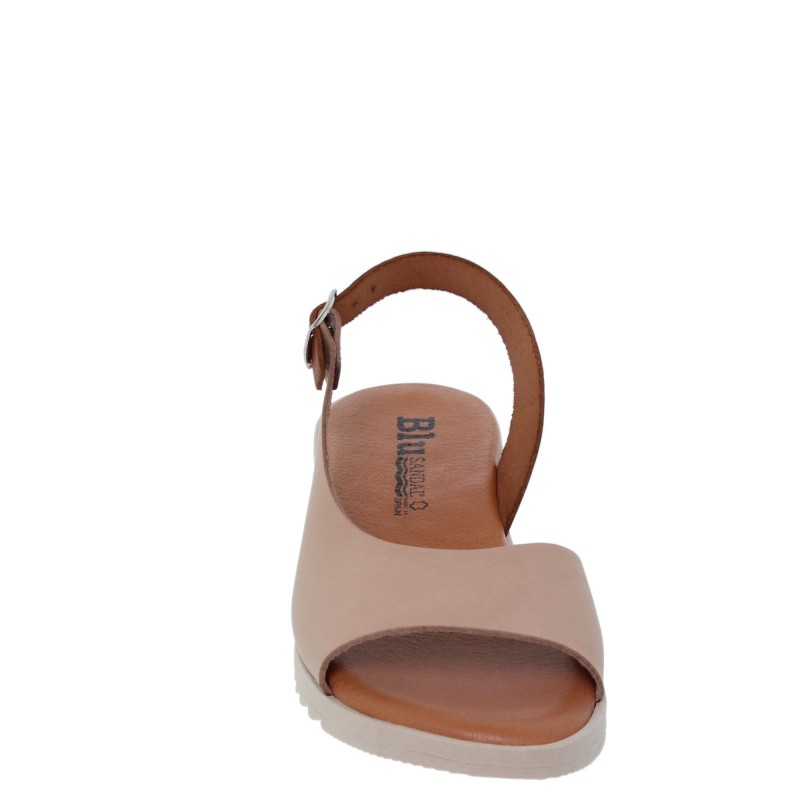 1115BLU - Sandalia Plana Mujer Beig