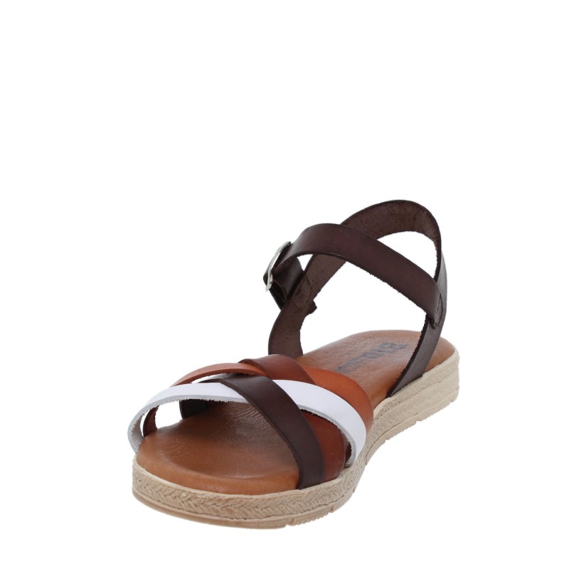 2740235BLU - Sandalia Plana Mujer Multicuero