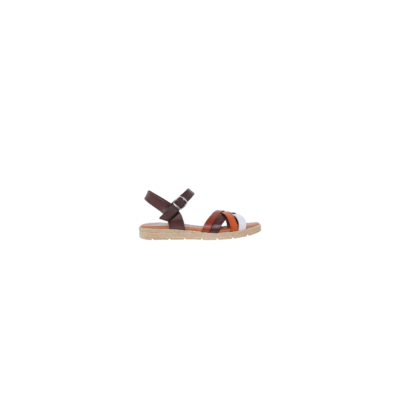2740235BLU - Sandalia Plana Mujer Multicuero