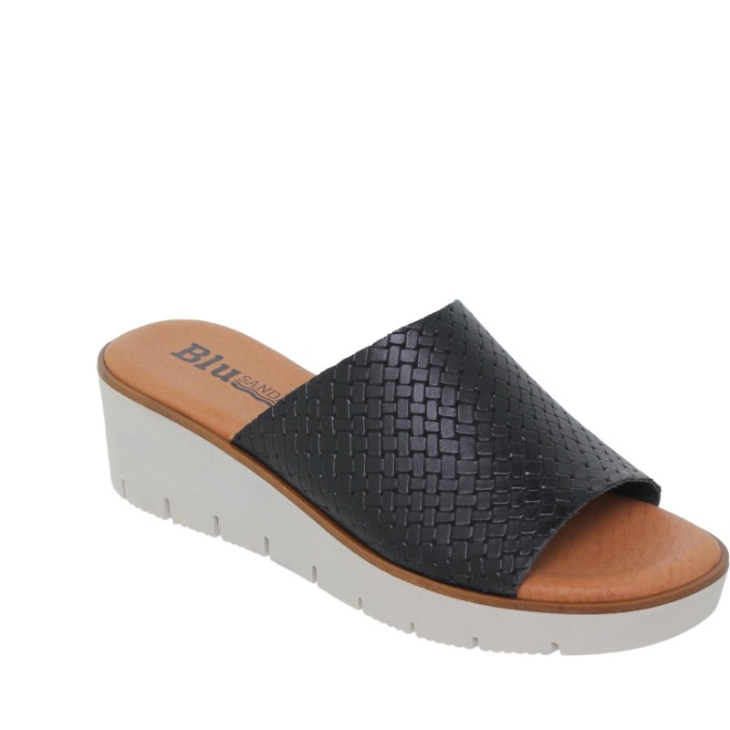 991024802BLU - Sandalia Señora Piel Negro