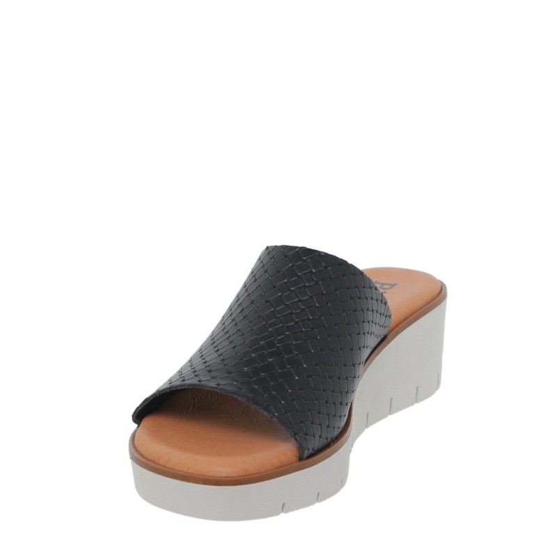 991024802BLU - Sandalia Señora Piel Negro