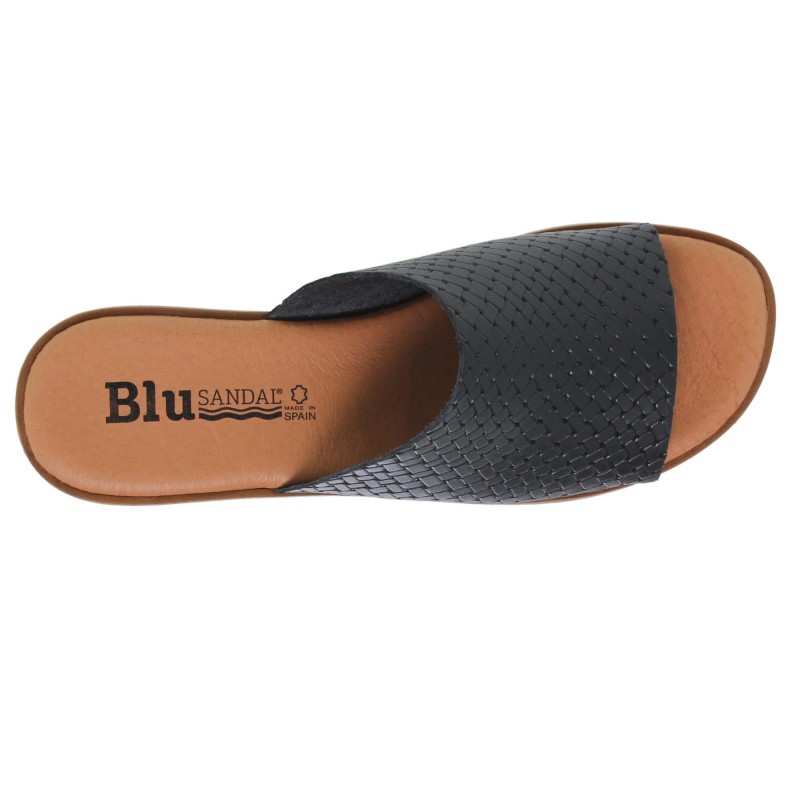 991024802BLU - Sandalia Señora Piel Negro