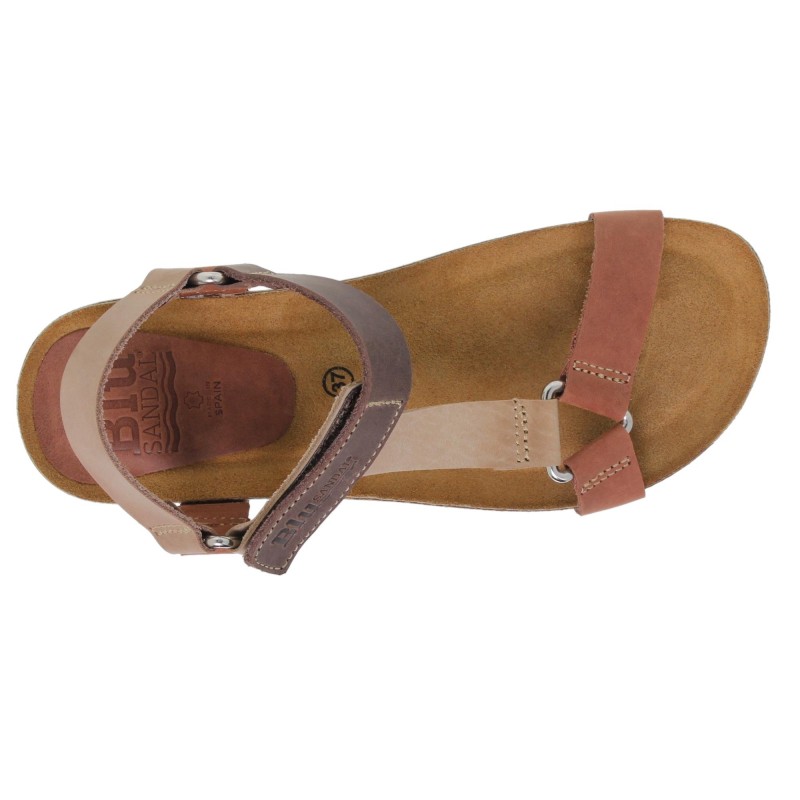 9070879BLU - Sandalia Señora Piel Multicuero
