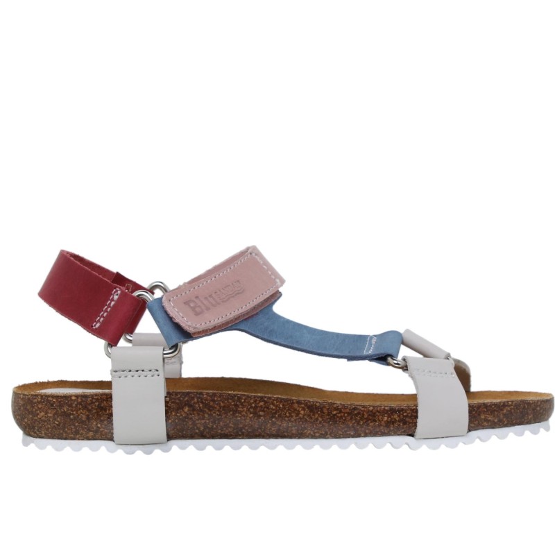 9070879BLU - Sandalia Señora Piel Multicolor