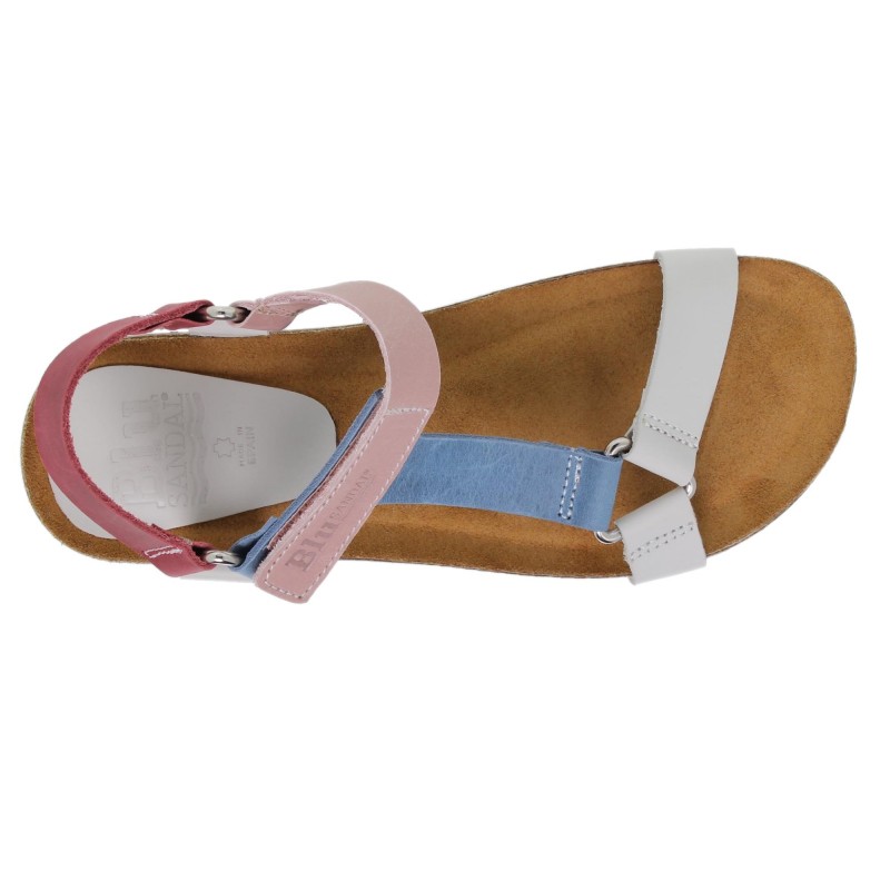 9070879BLU - Sandalia Señora Piel Multicolor