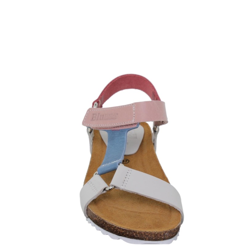 9070879BLU - Sandalia Señora Piel Multicolor
