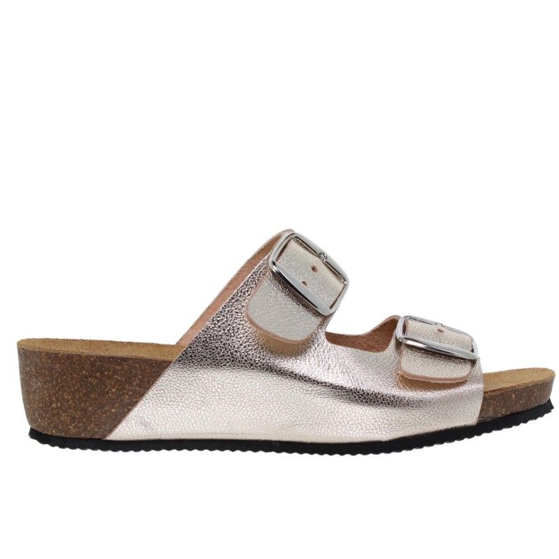 2370701BLU - Sandalia Señora Piel Platino