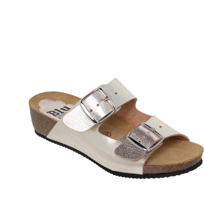 2370701BLU - Sandalia Señora Piel Platino