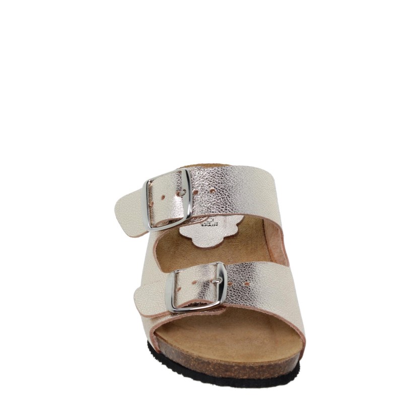 2370701BLU - Sandalia Señora Piel Platino