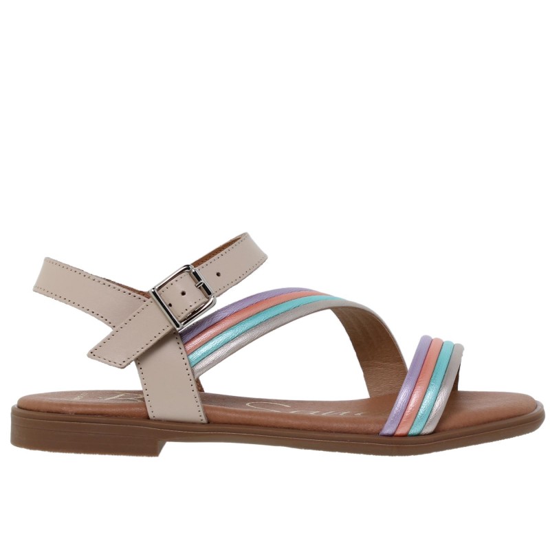 7540918BLU - Sandalia Señora Piel Pasteles