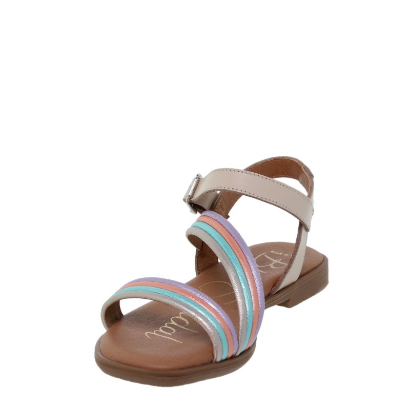 7540918BLU - Sandalia Señora Piel Pasteles