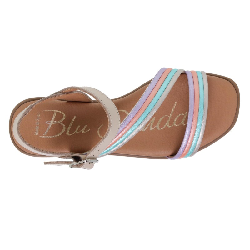 7540918BLU - Sandalia Señora Piel Pasteles
