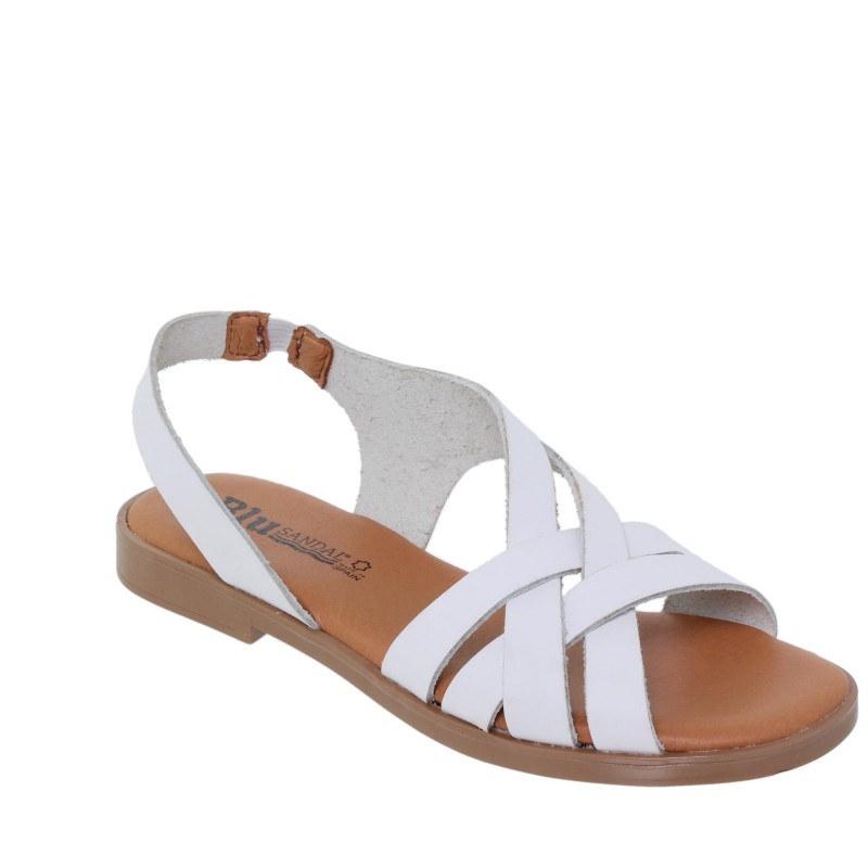 545024925BLU - Sandalia Señora Piel Blanco