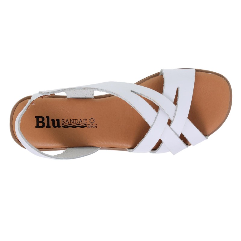 545024925BLU - Sandalia Señora Piel Blanco