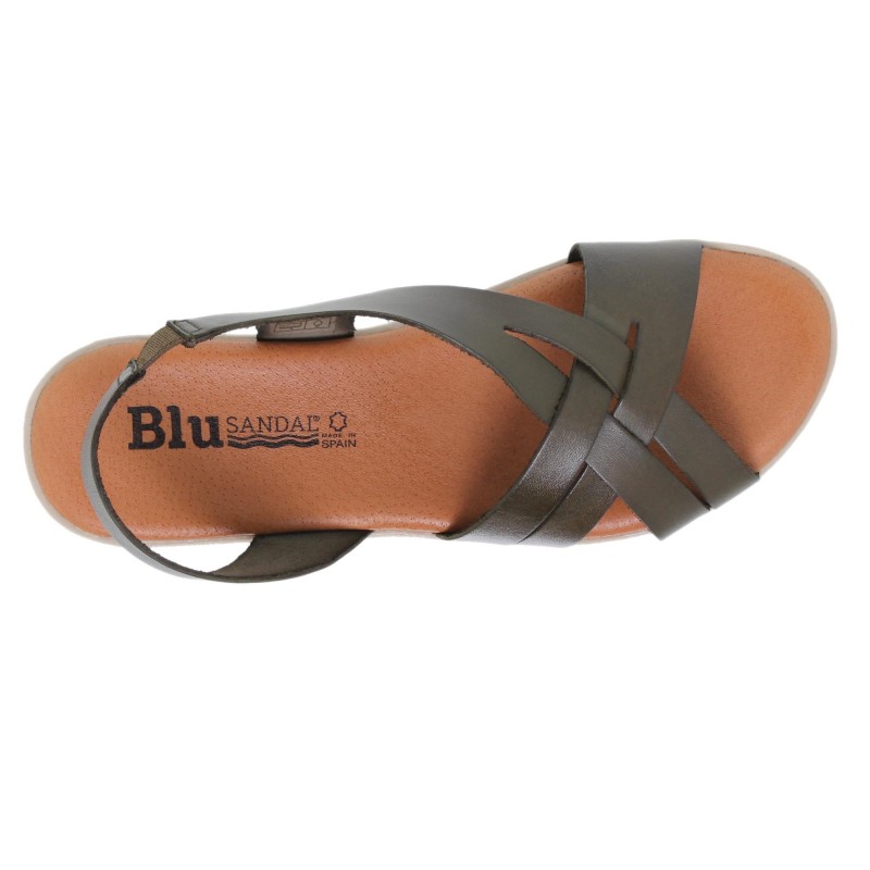 545024925BLU - Sandalia Señora Piel Verde