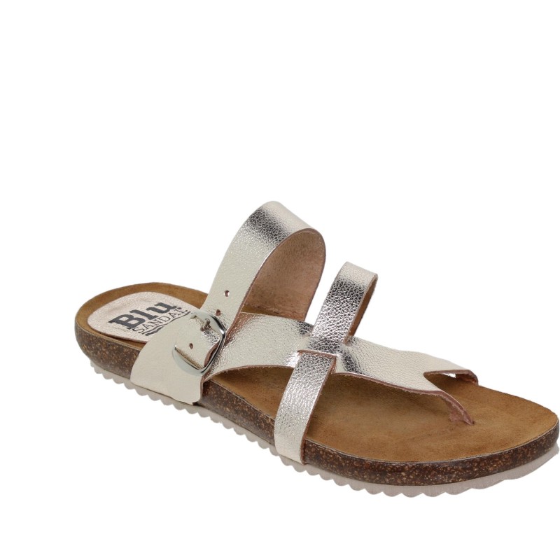 42108930BLU - Sandalia Señora Piel Platino