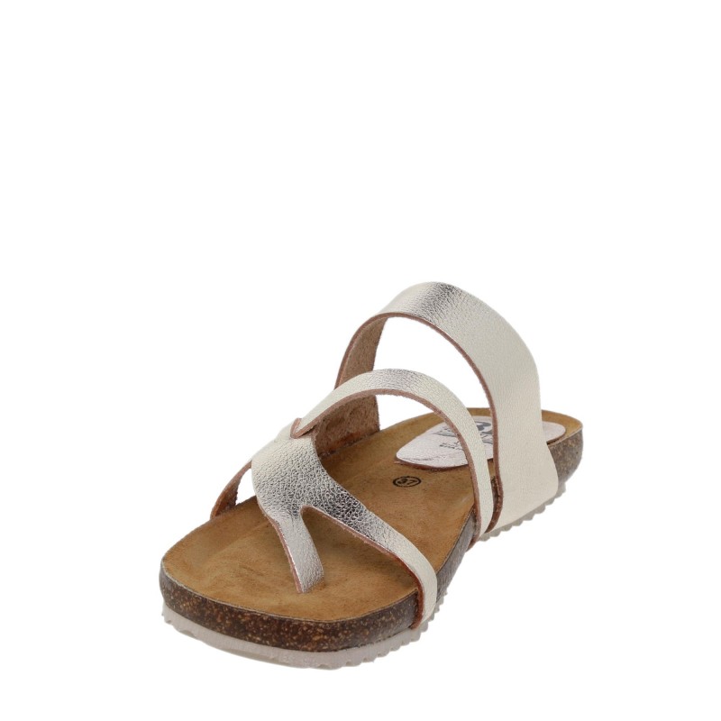 42108930BLU - Sandalia Señora Piel Platino