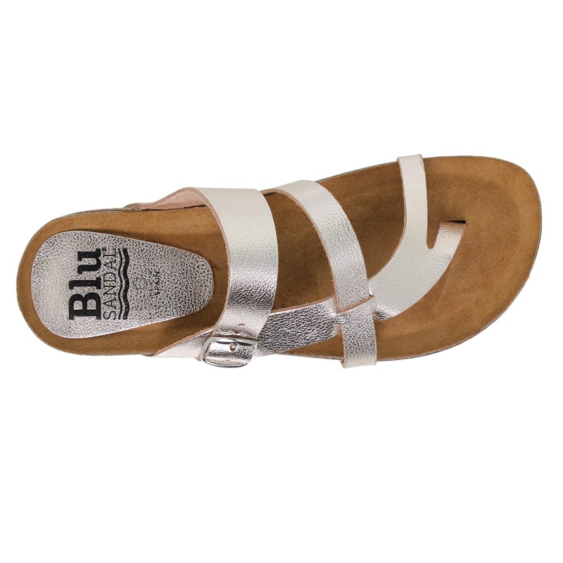 42108930BLU - Sandalia Señora Piel Platino